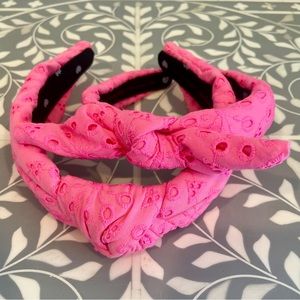 NWOT Lele Sadoughi & Lilly Pulitzer Pink Eyelet Headband Mommy & Me Set